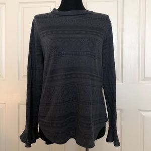 LOFT Gray Long-Sleeved Top